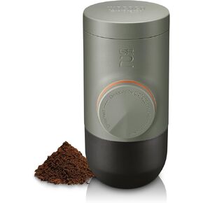 WACACO Minipresso GR2 Espresso Machine Compatible Ground Coffee, Portable Coffee Maker 18 Bar Manually Operated, Espresso Maker On The Go,Ultra-Small For Travel Camping Fishing Climbing Riding