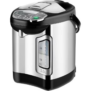 NutriChef Electric Water Boiler and Warmer - 5L/5.28 Qt Stainless Steel Hot Water Dispenser w/Rotating Base, Keep Warm Temperature Set, Auto Shut Off, Safety Lock, Instant Heating for Coffee & Tea