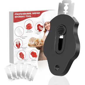 𝟐𝟎𝟐𝟒 𝐔𝐩𝐠𝐫𝐚𝐝𝐞𝐝 Bread Lame for Dough, Extractable & Magnetic Bread Lame Tool with 5PCS Blades for Artisan Bread, Essential Sourdough Bread Baking Supplies (Black