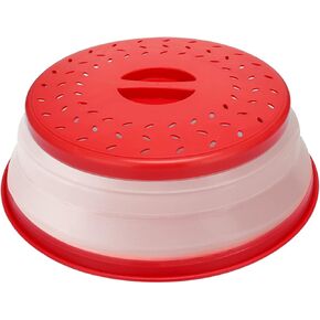 Thermoplastic Rubber Microwave Splatter Cover,Microwave Cover for Food Fruit Drainer,BPA-Free Dishwasher Safe 10.5 inch (GREY)