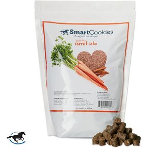 SMARTPAK SmartCookies | Healthy Treats for Horses Made from Coconut Meal, Beet Pulp, Alfalfa, and Flaxseed Oil | No Sugar Added Horse Treats | Carrot Cake Flavor Cookies for Horses, 3 lb Bag
