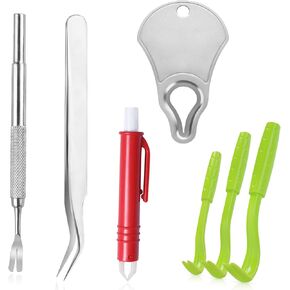 أداة إزالة القراد للكلاب، مجموعة أدوات إزالة ملاقط القراد من الفولاذ المقاوم للصدأ، 3 عبوات سريعة وآمنة، ملاقط القراد، ملاقط إزالة البراغيث، مشط البراغيث، عدسة مكبرة للكلاب والقطط البشرية in Kuwait