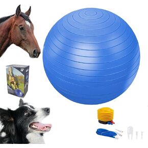 30" Herding Ball - Blue Anti-Burst Training Soccer Ball for Horses,Herding Horse Ball Toys for Horses Mega Herding Dog Balls with Hand Pump, Herding Ball Toys for Horses Stall
