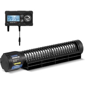 Poafamx Aquarium Chiller, DC12V Aquarium Cooling Fan with 3-Speed Adjustable Controller, Cross-Flow Fish Tank Cooler for Axolotl, Automatic Temperature Control Aquarium Cooler (4W)