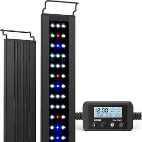 NICREW C10 Plants LED Aquarium Light, 18-24 in, 13 Watts, Full Spectrum Fish Tank Light with Timer, Day and Night Cycle, Brightness Adjustable