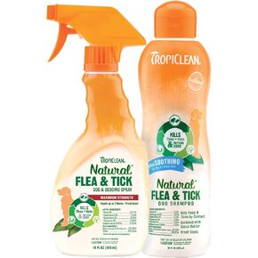 مجموعة شامبو ورذاذ الفراش الطبيعي المهدئ للبراغيث والقراد | الوقاية من البراغيث والقراد | شامبو الكلب | علاج البراغيث والقراد يحمي ويصد | صنع في الولايات المتحدة الأمريكية in Kuwait