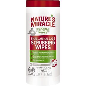 Nature's Miracle Small Animal Cage Scrubbing Wipes 30Ct