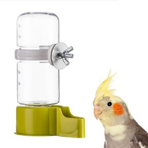 جهاز تغذية مياه آلي للحيوانات الأليفة من Pet Bird، موزع مياه للببغاء سعة 4.73 أونصة سائلة، موزع مياه أوتوماتيكي معلق على شكل قفص طيور لببغاء البادجي وطيور الحب وطيور الكناري وكوكاتيل (أخضر)