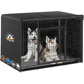 Dog Crate Cover 48 Inch - 600D Kennel Crate Covers for Dog Cage Waterproof & Heavy Duty, Small Dog Cage Cover Universal Fit for Most Wire Pet Crates - 48 x 31 x 31 Inch (Cover Only)