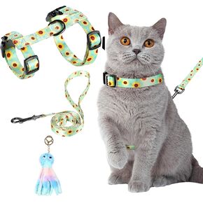 Leekalos Cat Harness and Leash for Walking,Cats Escape Proof - Adjustable Kitten Harness for Large Small Cats, Use Safe & Easy,Fit for Puppy,Rabbit
