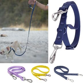 Biothane Dog Leash - 5-6 FT Silicone Waterproof Leash for Dogs, Strong Coated Nylon Webbing, Easy to Clean and Odor-Resistant, Pet Leash with 2 Hooks, Adjustable Traffic Lead for Training