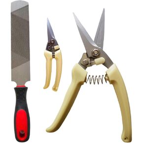 Goat Hoof Trimmers with Mini Hoof Rasp File (8-inch) - Nail Clippers for Goat, Sheep, Alpaca, Lamb, Pig - Hoof Rasp File - Goat Nippers - Hoof Trimmers - Hoof Rasp File