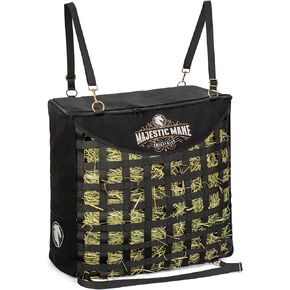Slow Feeder Hay Bags for Horses or Goats - Premium Dual-Sided Horse Hay Bag Comes with Zippered Top and Slow Feed Hay Nets - Large and Heavy Duty Bag for Feeding All Livestock