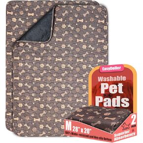 Washable Pee Pads for Dogs - 2 Pcs 20"x28" Gray Superior Reusable Puppy Pet Training Pads - Waterproof Dog Pee Pad Protects Against Urine Leakage Non-Slip Grip Prevents Slipping & Bunching in Kuwait