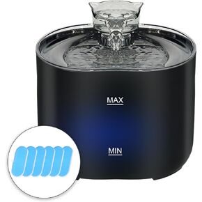 Cat Water Fountain: 2.2L/74oz Cat Fountains Ultra Quiet Pet Fountains with Cat-Shaped Spout, Pet Water Fountain in LED Light, Water Fountains for Cats Indoor-Cat Drinking Dispenser