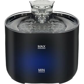 Cat Water Fountain: 2.2L/74oz Cat Fountains Ultra Quiet Pet Fountains with Cat-Shaped Spout, Pet Water Fountain in LED Light, Water Fountains for Cats Indoor-Cat Drinking Dispenser