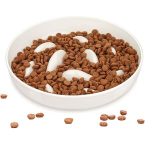2PCS Cat Slow Feeder Bowl, Cat Food Bowl with Fish Pool Design, Healthy Eating Diet Pet Bowl, Interactive Puzzle Feeder Dish for Cats Kittens, Non-Slip Anti Gulping Cat Bowl for Dry and Wet Food