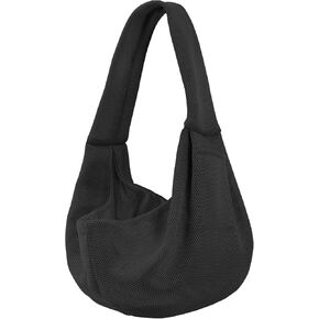 Dog Carrier Sling - Ultra Breathable Reversible Puppy Carrier Purse with Storage Pocket, Travel Safety Harness, Hand-Free Dog Sling Carrier for Carry Small Dogs and Cats, Dog and Cat Harness(Gray)