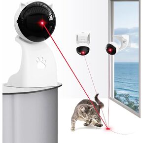 Interactive Laser Pointer Cat Toys for Indoor Cats,Cat Laser Toy Automatic for Bored Indoor Adult Cats/Kittens/Dogs,USB Rechargeable,3 Speed modes(Gray)