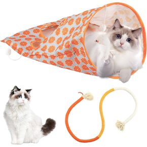 Cat Tunnel Toy and Cats Spiral Tunnel Toys, Portable Collapsible Cattycoil Drill Bag Toy for Indoor Cats, Self Interactive Cat Spiral Tunnel Toy for Indoor Cats Play Exercise