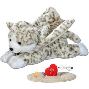 Pet Fit For Life Stuffed Animal for Cats - Calming Sleep Aid with USB Rechargeable Heart Beat & Heat Pack for Anxiety Relief - Huggable Kitty Soother, Original Cuddle Plush Toy for Crate Training