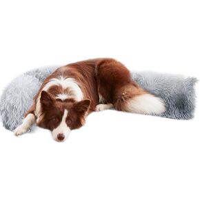 HOMBYS Extra Large Dog Pillow 35x6 Inches with Moldable Function for Latge & Medium Dogs, Soft Faux Fur Dog Neck Pillow for Anxiety Relief, Oversized Pet Calming Pillow for Dogs, Cats-Washable