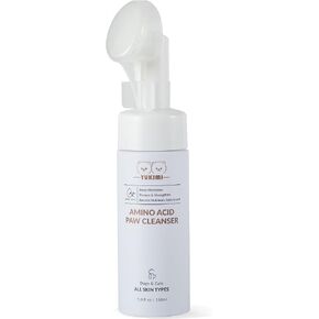 YUKIMI Premium Amino Acid Paw Cleanser with Silicone Bristle Brush for Dogs & Cats | Dermatologist Certified Hypoallergenic | Hydrating, Soothing, Deodorizing, Moisturizing | pH Balanced - 5.0 Fl Oz