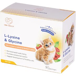 Cat Immune Support Lysine Supplement - Immune System Boost: Lysine & Glysine - Promote Metabolism and Vibrant Health - 90 Packs