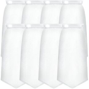 7 Inch Rectangle Filter Sock, 8 Pcs Saltwater Aquarium Filter Bags 200 μm Aquarium Filter Accessories for Saltwater Freshwater Fish Tank Filter