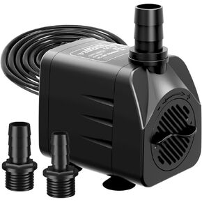 Fountain Pump 400GPH Submersible Water Pump Ultra Quiet for Fountain, Pond, Aquarium, Hydroponic with 10ft power cord
