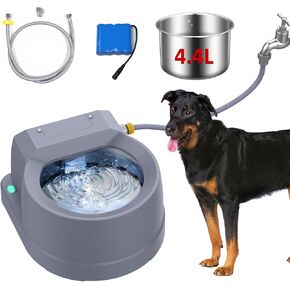 Dog Water Fountain Auto Filling Dog Water Dispenser Connect Water Supply, Rechargeable 3.9L Large Dog Water Bowl