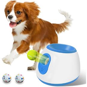 Automatic Ball Launcher for Dogs - Interactive Automatic Dog Ball Thrower Launcher for Small Dogs with 3 Durable Balls - Dog Ball Launcher Automatic Indoor & Outdoor Launch Distance 10-30ft