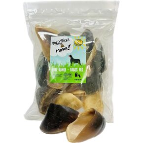 BULLYSTICKS & MORE Cow Hooves (10 Pack) - Thick Large Hooves for Dogs - Free Range Grass Fed Dental Chews for Dogs - Beef Hoof Dog Chew