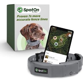 SpotOn Longer Battery Life, GPS Dog Fence, App Based Wireless Dog Fence Collar, Waterproof, Accurate & Reliable GPS Dog Fence System, Virtual Dog GPS Tracker for All Terrain Medium/All Carriers
