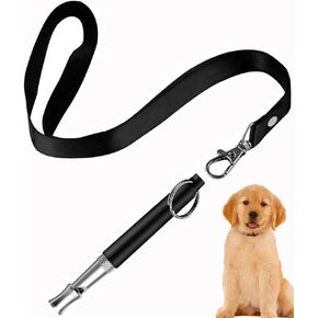 Dog Whistle to Stop Barking, Adjustable Pitch Ultrasonic Training Tool Silent Bark Control for Dogs- Pack of 1 PCS Whistles, Black