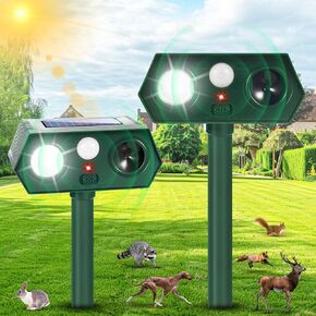 رادع للقطط في الفناء، رادع للقطط بالموجات فوق الصوتية في الهواء الطلق مع مستشعر حركة وأضواء وامضة، رادع للقطط يعمل بالطاقة الشمسية لحديقة ساحة الحديقة، عبوتان in Kuwait