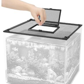 Fish Tank Lid with Feeding Window 5-55 Gallon Aquarium Lid Anti-Jumping Net for Fish 11.8 FT DIY Magnetic Fish Tank Cover Aquarium Cover