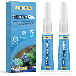 Aquarium Glue, Clear Reef Glue, Instant Aquarium Glue for Plants and Rocks, Mosses, Coral, Stone, Wood,Freshwater and Saltwater Aquascape, 5g, Pack of 2