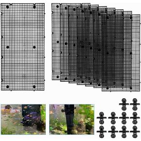 8pcs Fish Tank Divider with 10 pcs Suction Cups DIY Adjustable Aquarium Divider Filter Bottom Fish Tank Isolation Board Egg Crate