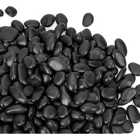Black Polished Pebbles, 3/8" Aquarium Rocks for Indoor Plants, Decorative River Rocks Gravel for Vase, Garden, Landscaping (5-lb Bag) in Kuwait
