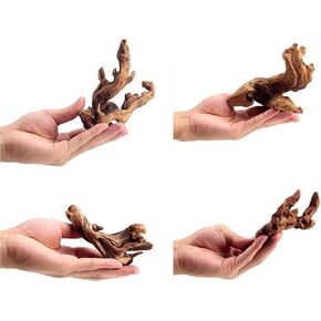 set of 4 4-6'' small natural driftwood for aquarium Styling carefully selected natural aquarium decor driftwood for reptile tank Reptile tank wood decor (4-6'' pack of 4)