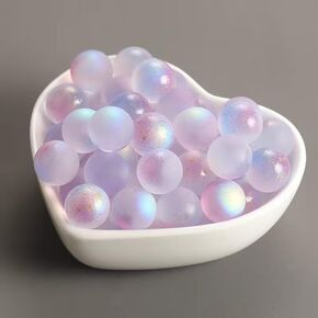 20pcs Purple Glass Marbles Luminous Glass Ball Colorful Glass Marbles Vase Filler Fish Tank Home Decor DIY Jewelry Accessories Aquarium Décor Thematic Ornaments (12mm)