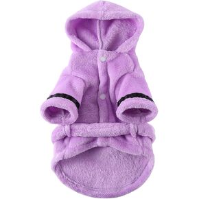 Petyoung Pet Bathrobe Dog Pajama سميكة مقنعين البشكير التجفيف السريع وفائقة الامتصاص الكلب حمام منشفة لينة الحيوانات الأليفة ملابس نوم لجرو الكلاب الصغيرة القطط