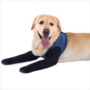COODEO Dog Socks to Prevent Licking Paws, Dog Boots & Paw Protectors with Non-Slip Bottoms to Protect Wounds, Waterproof Dog Shoes for Licking (Blue, 3XL)
