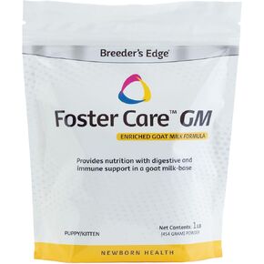 Breeder's Edge Foster Care GM - Goat Milk Based Powdered Milk Replacer - Puppies , Kittens , Cats & Dogs Formula - Easy Digestion - 1 lb