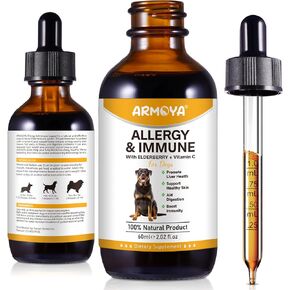 Allergy Relief Drops for Dogs - Allergy and Immune - Immune Support Supplement - Dog Supplement - Natural Pet Supplement for Dog Allergy Relief with Turmeric & Milk Thistle