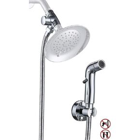 G-Promise Dog Shower Sprayer Attachment for Fast and Clean Pet Showering, Multifunctional Shower, Metal Diverter, 100 Inch Extra Long Hose, No Drill Hook, Dog Washing-Bathingroom (Chrome)
