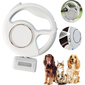 Retractable Dog Leash 4 in 1 with LED Light & Dispenser & Fixed Hanging, 10 ft Heavy Duty Dog Leash Retractable for Medium Large Dogs Up to 90lbs, 360°Tangle-Free, One Button Brake & Lock (White)