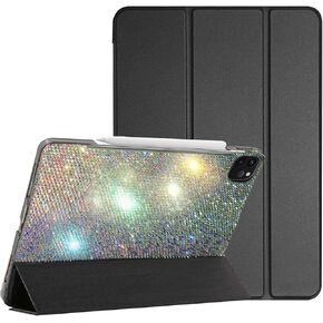 حافظة بلينغ حجر الراين متوافقة مع موديلات iPad Pro 13 بوصة M4 (2024/7th Gen): A2925، A2926، A3007 - ألماس لاصق يدويًا عالي الجودة، غلاف صلب كريستالي لامع أنيق فاخر in Kuwait