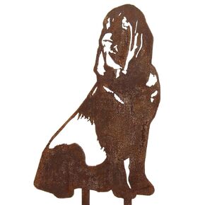 Corten Steel Bloodhound Dog Silhouette Yard Stake (Large)
